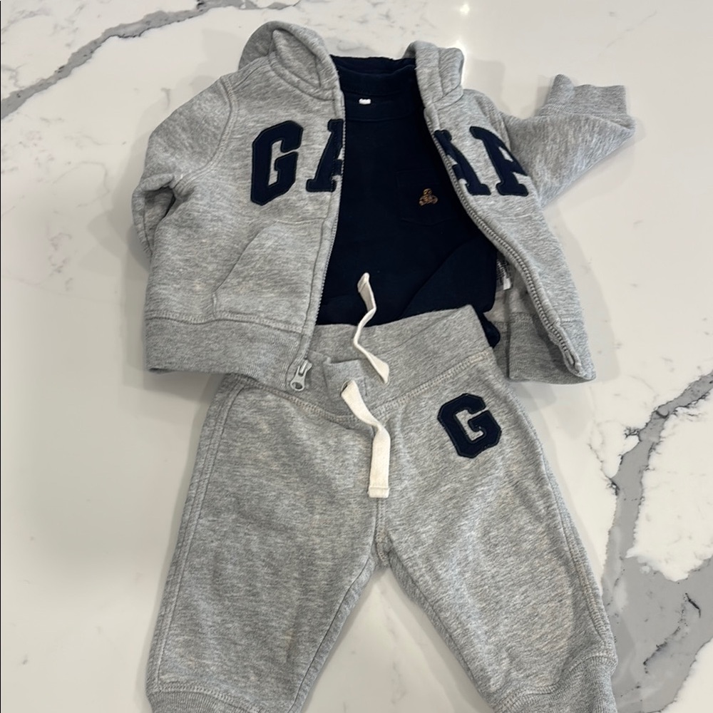 GAP Baby Gray Hoodie and Sweatpants Set